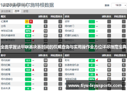 全面掌握法甲联赛决赛时间的权威查询与实用操作全方位详尽指南宝典 全面掌握法甲联赛决赛时间的权威查询与实用操作全方位详尽指南宝典